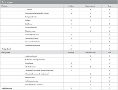 A pilot study for a non-invasive system for detection of malignancy in canine subcutaneous and cutaneous masses using machine learning